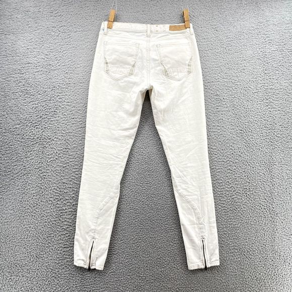 All Saints Spitalfields Paants Sz 28 White Skinny Stretch Jeans Anckle Zip Women - Picture 12 of 14